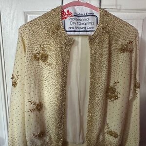 Vintage Hand Beaded Cardigan Sweater XS